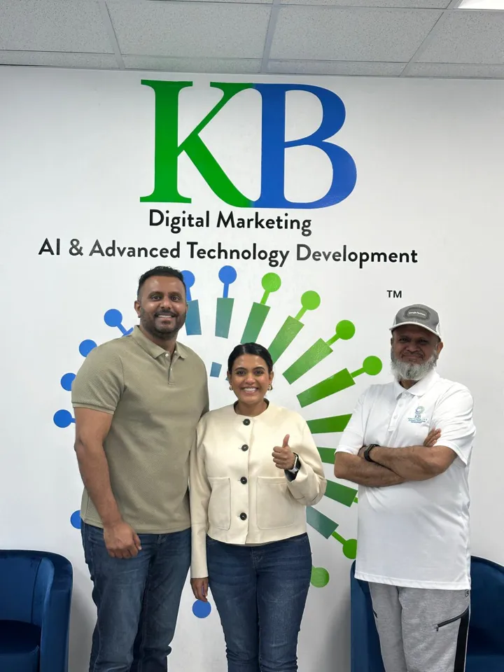 Clients meeting with Amir Rangwala at the K Business Solutions Inc. office