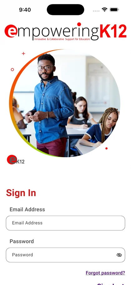 EmpoweringK12 mobile app MVP design by K Business Solutions Inc.
