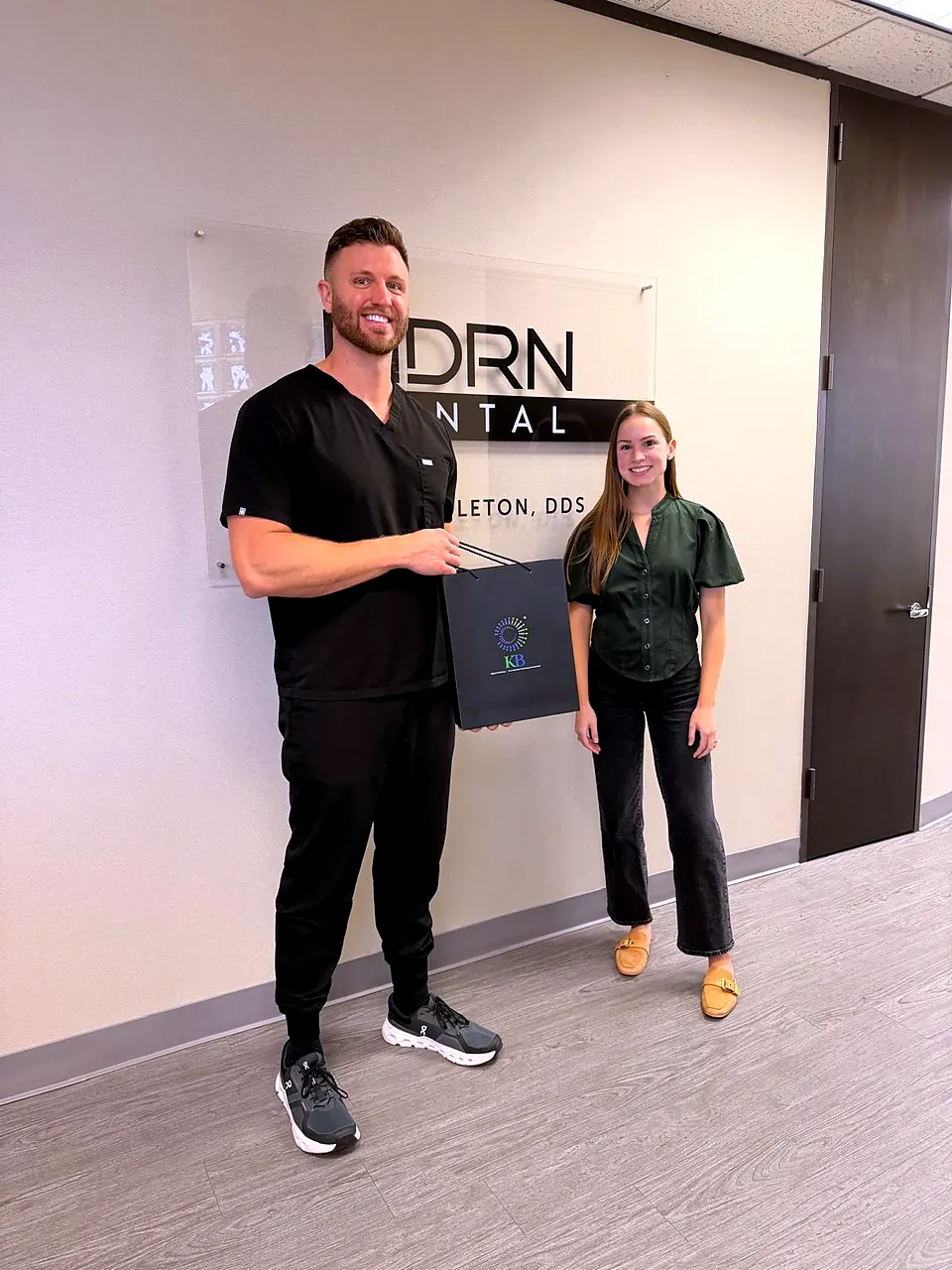 Avery Brown visiting a modern dentistry client