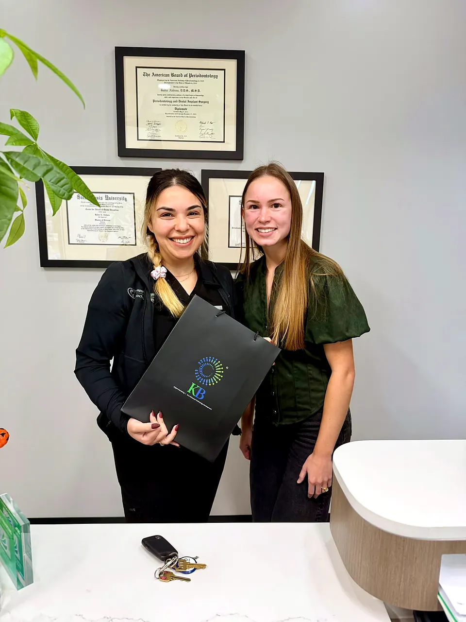 Avery Brown visiting a periodontics practice client