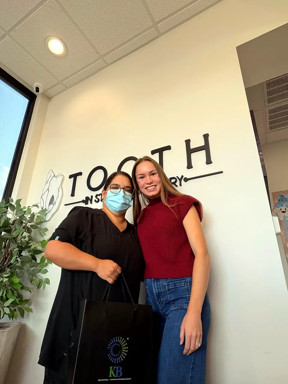 Avery Brown visiting a dental practice client