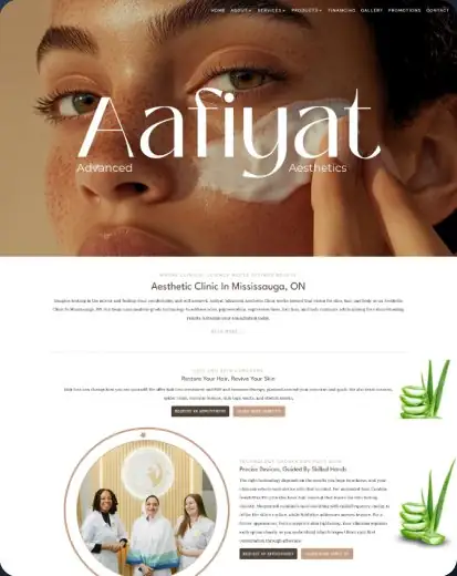 Advanced Aafiyat Aesthetics website