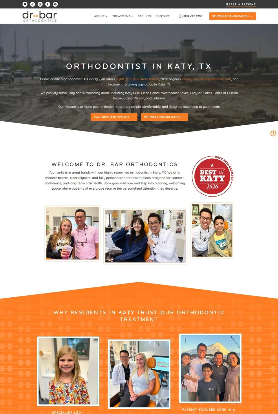 Dr. Bar Orthodontics website designed by K Business Solutions Inc.