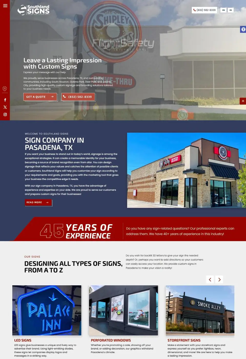Southland Signs website designed by K Business Solutions Inc.