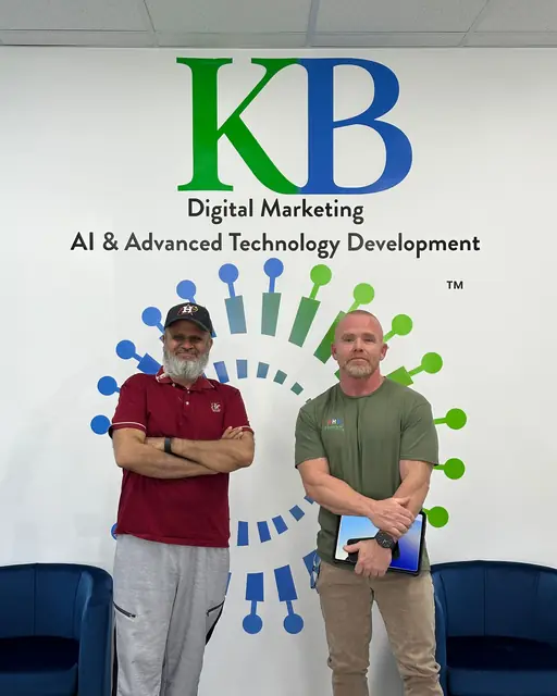 Amir Rangwala with an electrical contractor client at the K Business Solutions Inc. office